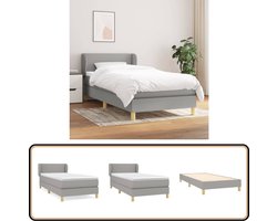 vidaXL Boxspring Lichtgrijs 100x200 cm Boxspringbed - Boxspring - Tweepersoonsbed - Slaapcomfort - Pocketveermatras