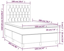 vidaXL - Boxspring - met - matras - fluweel - donkergroen - 120x200 - cm