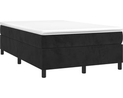 vidaXL - Boxspring - met - matras - fluweel - zwart - 120x190 - cm