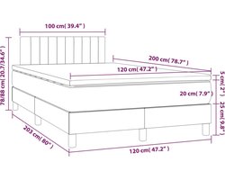 vidaXL - Boxspring - met - matras - fluweel - zwart - 120x200 - cm