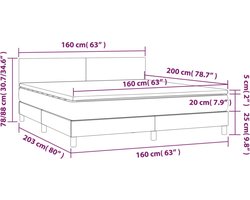 vidaXL - Boxspring - met - matras - fluweel - zwart - 160x200 - cm