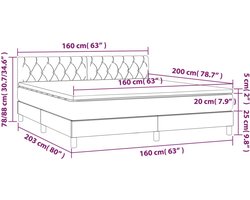 vidaXL - Boxspring - met - matras - fluweel - zwart - 160x200 - cm