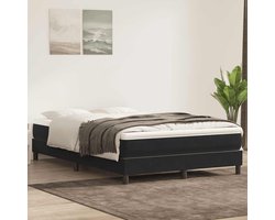 vidaXL - Boxspring - met - matras - fluweel - zwart - 160x210 - cm