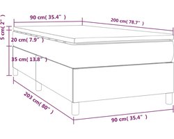 vidaXL - Boxspring - met - matras - fluweel - zwart - 90x200 - cm