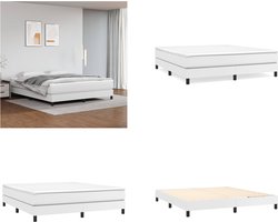 vidaXL - Boxspring - met - matras - kunstleer - wit - 180x200 - cm