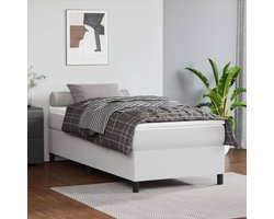 vidaXL - Boxspring - met - matras - kunstleer - wit - 80x200 - cm