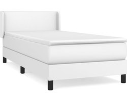 vidaXL - Boxspring - met - matras - kunstleer - wit - 90x200 - cm