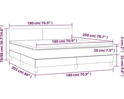 vidaXL - Boxspring - met - matras - kunstleer - zwart - 180x200 - cm