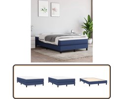 vidaXL - Boxspring - met - matras - stof - blauw - 120x200 - cm