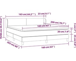 vidaXL - Boxspring - met - matras - stof - blauw - 160x200 - cm