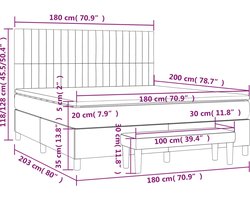 vidaXL - Boxspring - met - matras - stof - blauw - 180x200 - cm