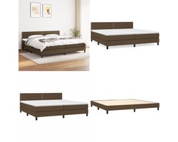 vidaXL Boxspring met matras stof donkerbruin 200x200 cm - Boxspring - Boxsprings - Bed - Slaapmeubel