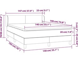 vidaXL - Boxspring - met - matras - stof - donkergrijs - 140x190 - cm