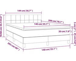 vidaXL - Boxspring - met - matras - stof - donkergrijs - 140x200 - cm