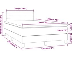 vidaXL - Boxspring - met - matras - stof - lichtgrijs - 120x200 - cm