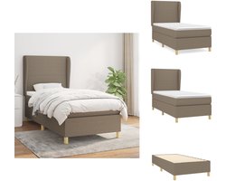 vidaXL - Boxspring - met - matras - stof - taupe - 100x200 - cm