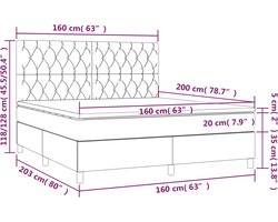 vidaXL - Boxspring - met - matras - stof - zwart - 160x200 - cm