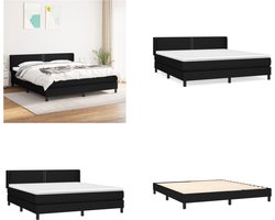 vidaXL Boxspring met matras stof zwart 160x200 cm - Boxspring - Boxsprings - Bed - Slaapmeubel