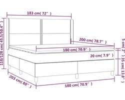 vidaXL - Boxspring - met - matras - stof - zwart - 180x200 - cm
