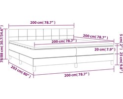 vidaXL - Boxspring - met - matras - stof - zwart - 200x200 - cm