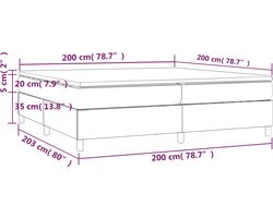 vidaXL - Boxspring - met - matras - stof - zwart - 200x200 - cm