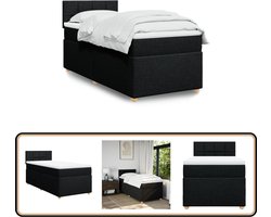 vidaXL Boxspring met Matras Zwart Single Boxspring - Tweepersoonsbed - Enkel Bed - Slaapcomfort - Matras