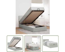 vidaXL Boxspring - Ottoman Bed - Ottoman bed met matras 80x200cm fluweel lichtgrijs - Tweepersoonsbed - Slaapcomfort - Opbergruimte