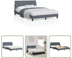vidaXL Boxspring - Slaapcomfort - Bed met matras Hanko fluweel donkergrijs 120x200 cm - Tweepersoonsbed - Donkere Kleuren - Fluweel Bed