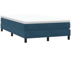 vidaXL - Boxspring - zonder - matras - fluweel - donkerblauw - 120x210 - cm