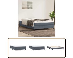 vidaXL Boxspring zonder matras fluweel donkergrijs 140x220 cm
