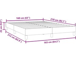 vidaXL - Boxspring - zonder - matras - fluweel - donkergrijs - 160x210 - cm