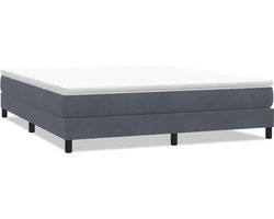 vidaXL - Boxspring - zonder - matras - fluweel - donkergrijs - 180x210 - cm