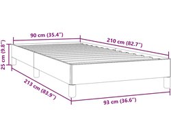 vidaXL - Boxspring - zonder - matras - fluweel - donkergrijs - 90x210 - cm