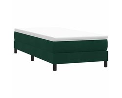 vidaXL - Boxspring - zonder - matras - fluweel - donkergroen - 80x210 - cm