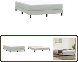 vidaXL Boxspring zonder matras fluweel lichtgrijs 160x210 cm