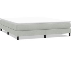 vidaXL - Boxspring - zonder - matras - fluweel - lichtgrijs - 180x210 - cm