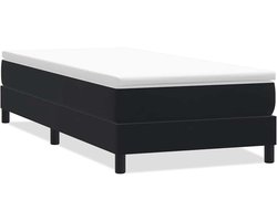 vidaXL - Boxspring - zonder - matras - fluweel - zwart - 100x210 - cm