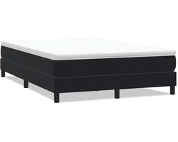 vidaXL - Boxspring - zonder - matras - fluweel - zwart - 160x210 - cm