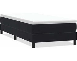 vidaXL - Boxspring - zonder - matras - fluweel - zwart - 90x220 - cm