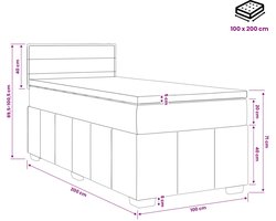 vidaXL - Boxspringbed - met - matras - Lichtgrijs - 100 - x - 200 - cm - Stof