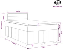 vidaXL - Boxspringbed - met - matras - Lichtgrijs - 120 - x - 190 - cm - Stof