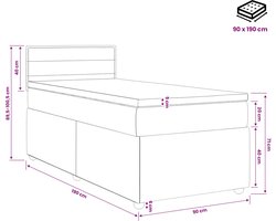 vidaXL - Boxspringbed - met - matras - met - hoofdeinde - Blauw - 90 - x - 190 - cm - Stof
