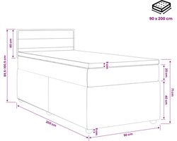 vidaXL - Boxspringbed - met - matras - met - hoofdeinde - Blauw - 90 - x - 200 - cm - Stof