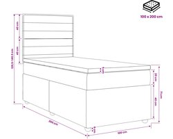 vidaXL - Boxspringbed - met - matras - met - hoofdeinde - Zwart - 100 - x - 200 - cm - Stof