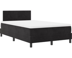 vidaXL - Boxspringbed - met - Matras - met - matras - Zwart - 120 - x - 200 - cm - Stof