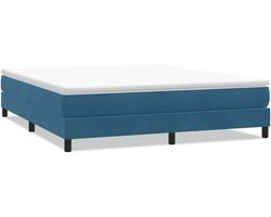 vidaXL - Boxspringbed - zonder - matras - 180x220 - cm - fluweel - donkerblauw