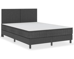 vidaXL - Boxspringframe - stof - grijs - 140x200 - cm