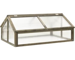 vidaXL - Broeikas - 114x80x50 - cm - vurenhout - grijs