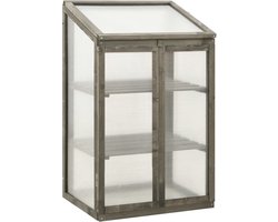 vidaXL - Broeikas - 60x45x100 - cm - vurenhout