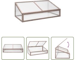 vidaXL Broeikas Hout - Tuinbroeikas - Broeikas 110x58,5x39 cm vurenhout grijs - Groene Hand - Plantenkwekerij - Serre